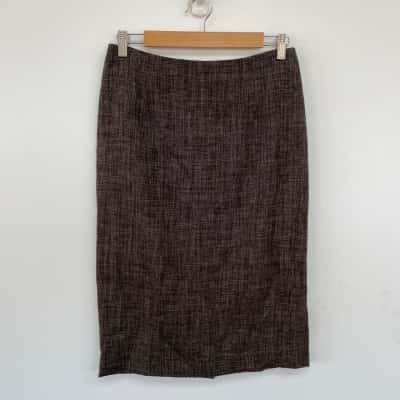 Sportscraft Brown Pencil Knee Length Skirt  Size 8