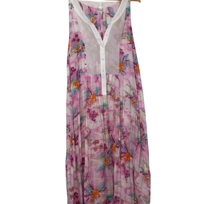 Zimmermann pink Hawaii print asymmetrical maxi dress size 1