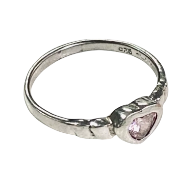 Small, SS 926, Pink Heart Stone Ring 