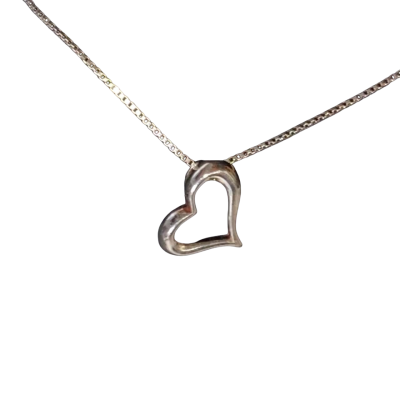 925 SILVER NECKLACE with Heart shaped Pendant - both pieces marked