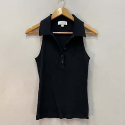 Witchery Womens  Size S Sleeveless ribbed stretch Top Black  
