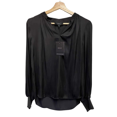 Basque Womens  Size 8 Long Sleeve Top Black  