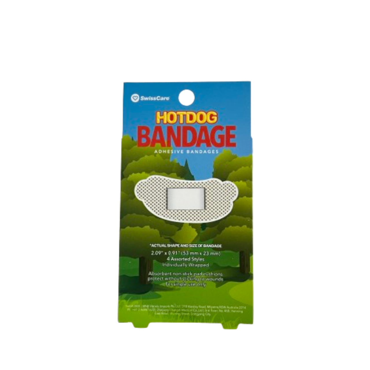 New SwissCare Novelty Bandage Hot Dog Shaped 867