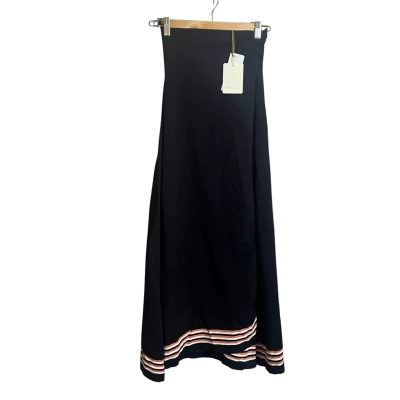 Womens Scanlan Theodore Size M Crepe Knit Black Wrap Skirt