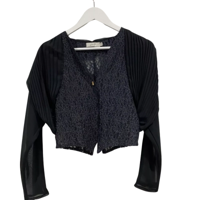 Lisa Ho Womens  Size 10 Long Sleeve Shirt Black  / Gold 