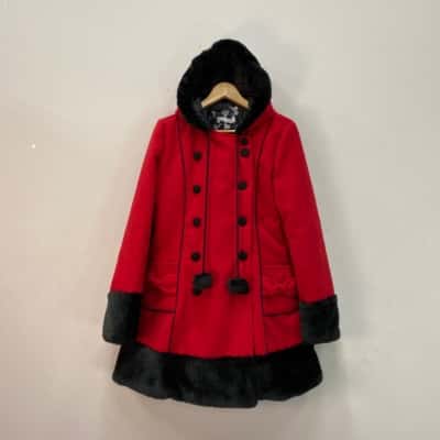 Hell Bunny Womens  Size L Winter Coat with corset Black  / Red 