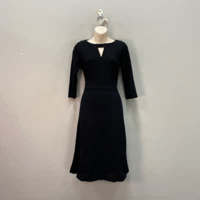 Veronika Maine Womens  Size 8 Midi Stretch Dress Black  