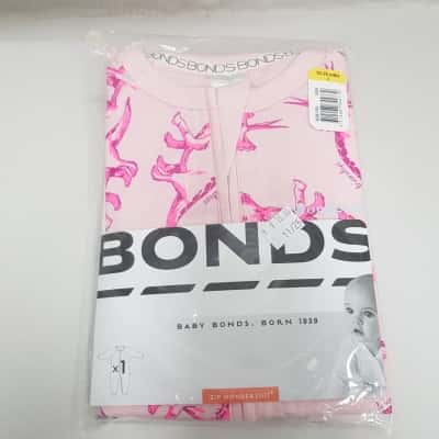 Bonds Baby Kids  Size 18-24m Zip Wondersuit Pink  Dinosaur Print