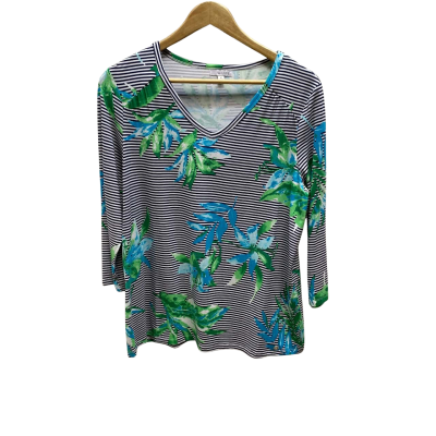 W. Lane Womens  Size M Blue Floral Top