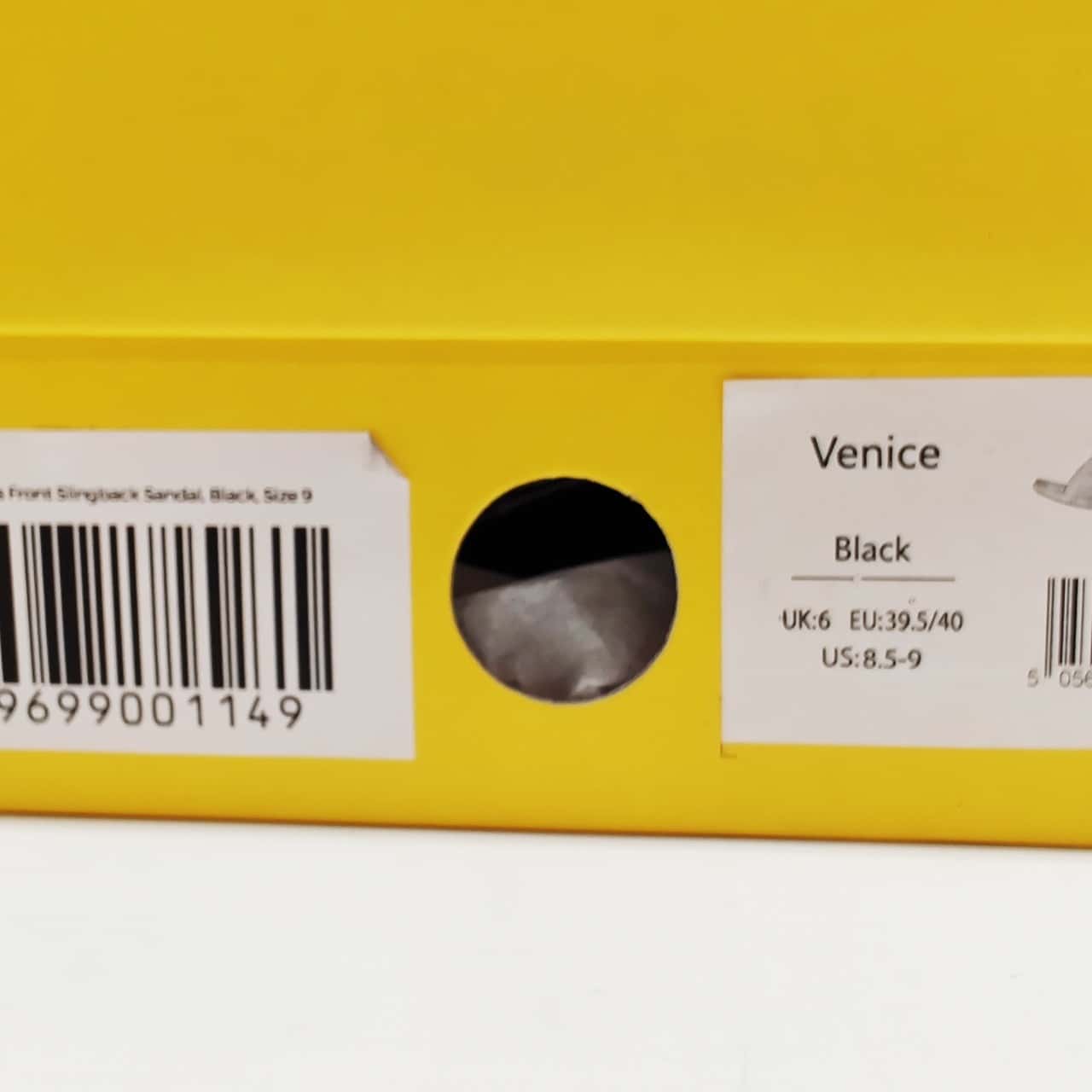 Womens Strive Footwear Venice Cross Front Slingback Black Sandal 39.5