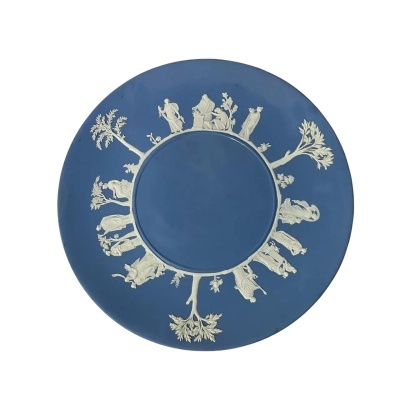 Vintage Wedgwood Jasperware Blue / White Neoclassical Pattern Large Plate