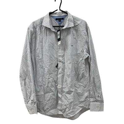 Tommy Hilfiger Mens Size XL Long Sleeve Shirt Pattern / White 