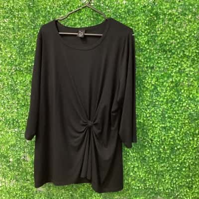 Black Apple  Womens  Size 24 Long Sleeve Top Black  