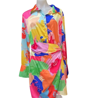  Womens All About May Emily  Size 10 Mini Dress Multicoloured 