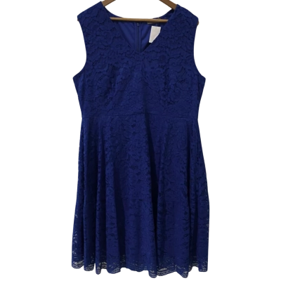 Jacqui-E Size 18 Blue Midi Dress 