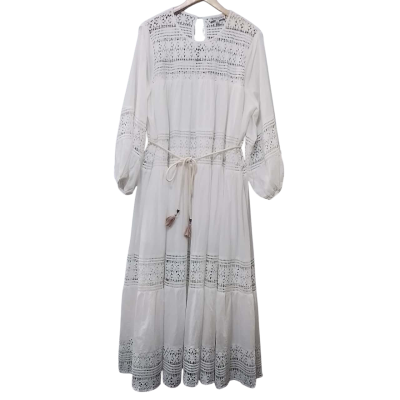 Bohemian Traders Women's  Size L Long Sleeve White Maxi Dress