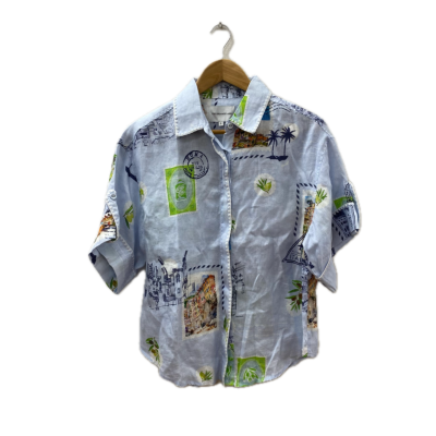The Dreamers Label Womens  Size 0 Button Up Top Blue / Pattern 