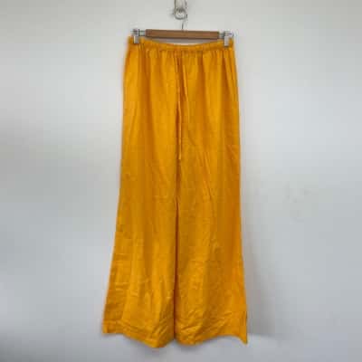 Dazie Orange Linen Wide Leg Pants Size 14 