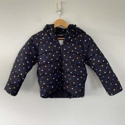 Seed Heritage Kids Navy Blue Floral Puffer Jacket Size 10 