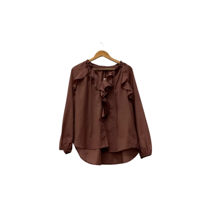 Target Womens  Size 12 Long Sleeve Top Brown 