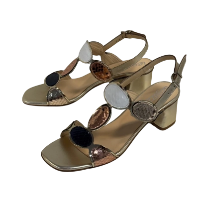 Le Gazzelle ITALY 'Laskie' Multi-Tone Gold Leather Heels (Size EU 39)