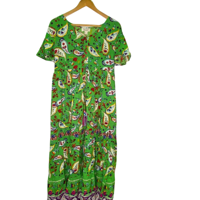 Orientique Womens  Size 12 Maxi Dress Floral / Green / Multicoloured 