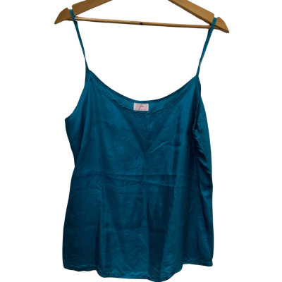 Jiva SILK Size 10 Shoestring Strap Top Dark Turquoise 