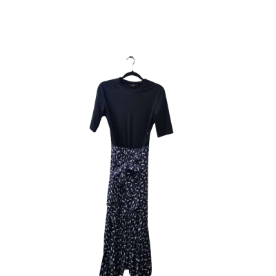 Maje Women's Size 10 Casual Black Dress in Black with Horse Pattern 