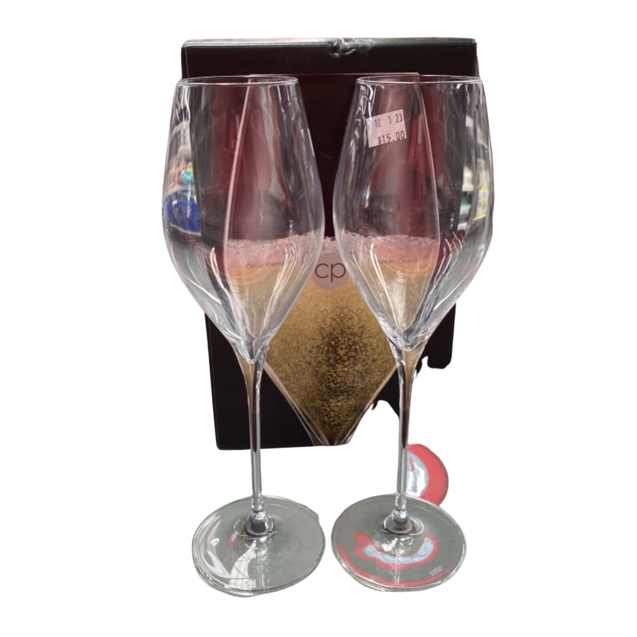 Cellar Premium European Crystal Wine Glasses 2 Pack NWOT