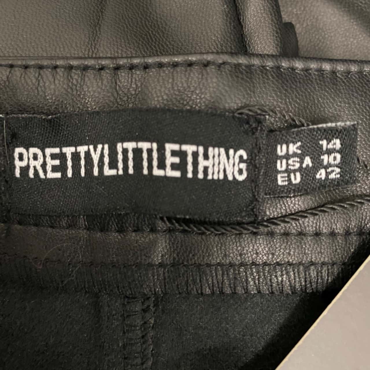 Womens PRETTY LITTLE THING Black Button Up PU Skinny Trouser(s)