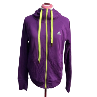 Adidas Womens  Size S Track Jacket Purple / Yellow 
