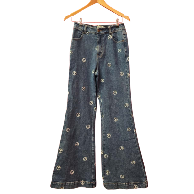 Ghanda Womens  Size 10 "Peace Sign" Jeans