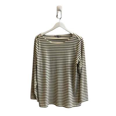 Brand New Suzannegrae Womens Size XXL Long Sleeve Top Cream Black Striped 