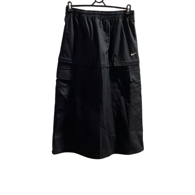 Nike Womens  Size M Maxi Skirt Black  with Adjustable (Drawstring Hemline) Loose Fit 