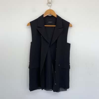 Ella Rodrigues Black Blazer Vest Jacket  Size S 