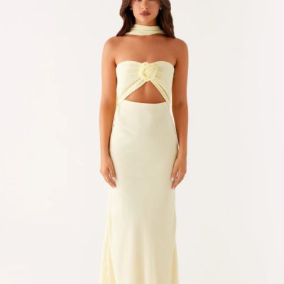 Pepper Mayo Womens New Light Maxi Dress - Yellow Size 6 