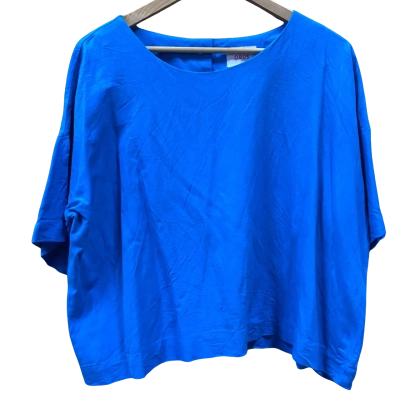 Obus Cerulean Blue Button-Detail Top Size 14