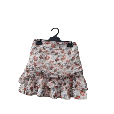  New Romantics Women's Size 6 Floral Ruffled Hemline Skirt 