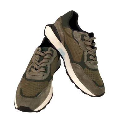 Aquila Mens Size 40 Pace Leather Sneakers Olive BNWT