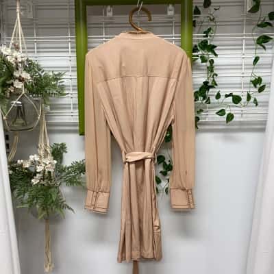 Reiss Womens  Size 14 Midi Dress Nude 
