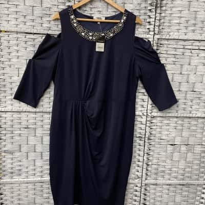 Ezibuy Womens  Size 48 Midi Dress Blue 