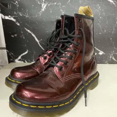 Dr Martens  shiny burgundy   Size 3 UK boots 