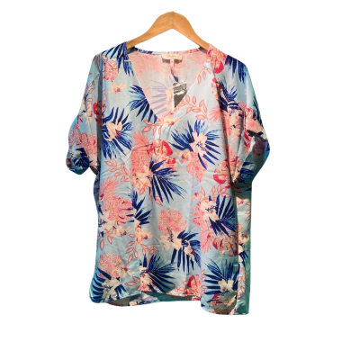 Millers Womens  Size 16 Short Sleeve Top Blue / Floral / Multicoloured 