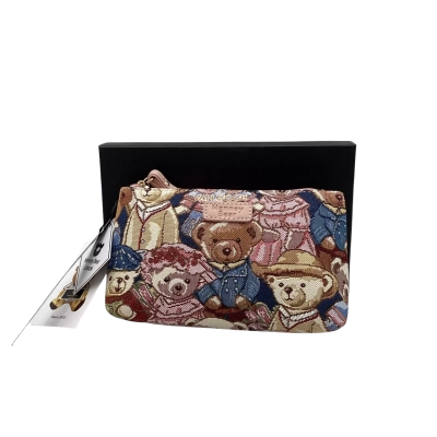 BNIB Henney Bear London Multicolored Fabric Clutch Purse SHWP