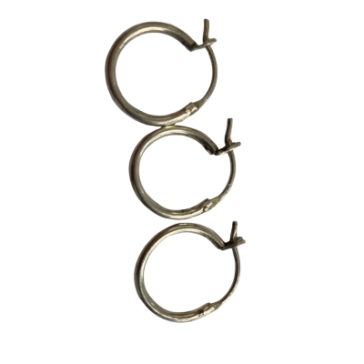  Womens Stirling silver 1.2cm hoop Earrings. Set of 3.
