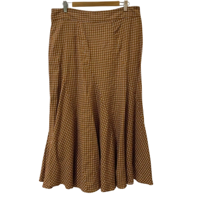 Witchery Womens  Size 14 Maxi Skirt Brown / Pattern 