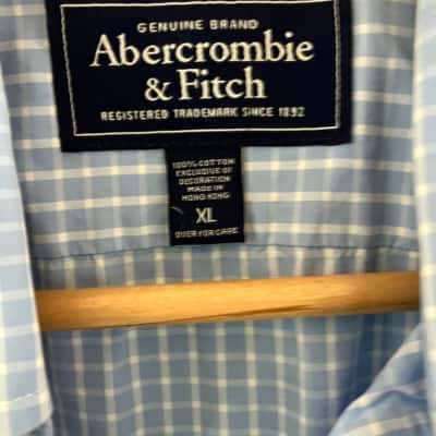 Abercrombie & Fitch Mens Blue / Checked Cotton XL