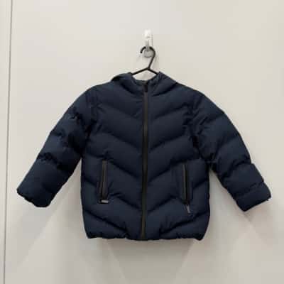 Zara Kids Navy Blue Puffer Coat - Age 7 