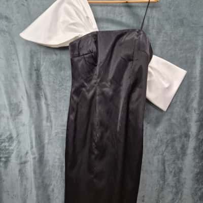 Bariano Womens  Size 14 Cocktail Dress / Formal Dress Black  / White 