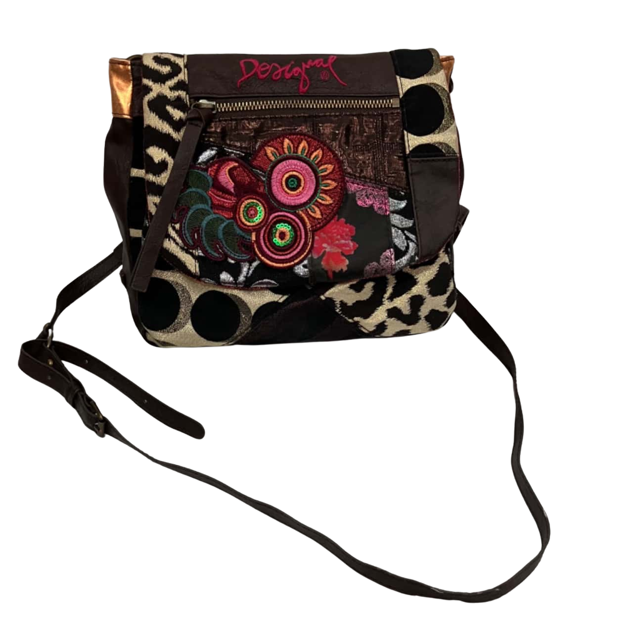 Desigual Marrone Polyurethane Women Handbag